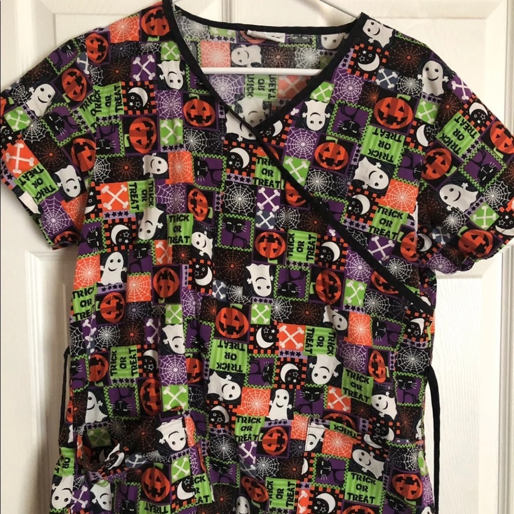 Halloween scrub top